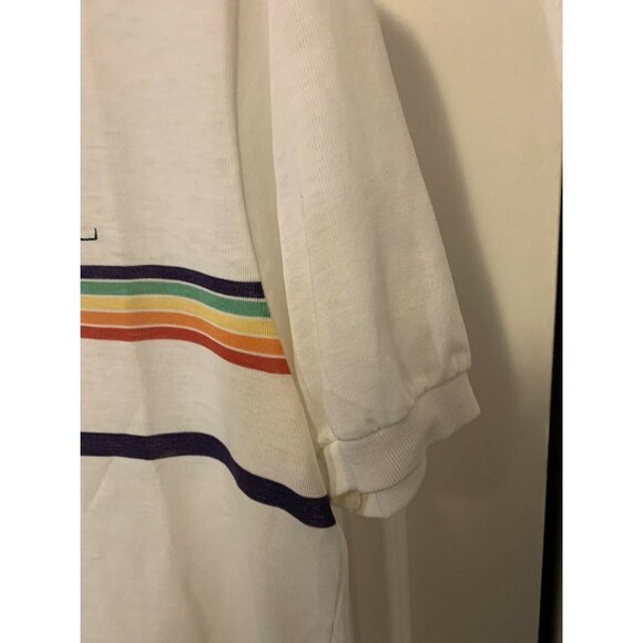 vintage 1980s rainbow polo t‎ shirt Men’s Sz L  Screen Mates - Picture 6 of 9
